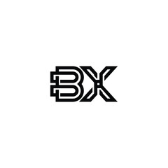 BX monogram logo design letter text name symbol monochrome logotype alphabet character simple logo