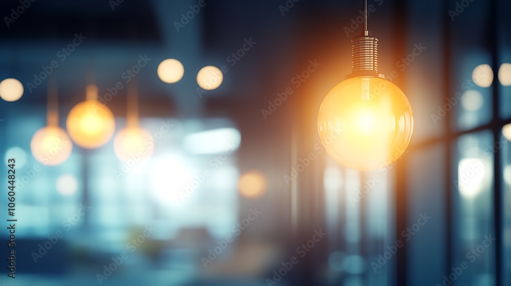 Poster warm light in blurred background light gradient background with room for typography