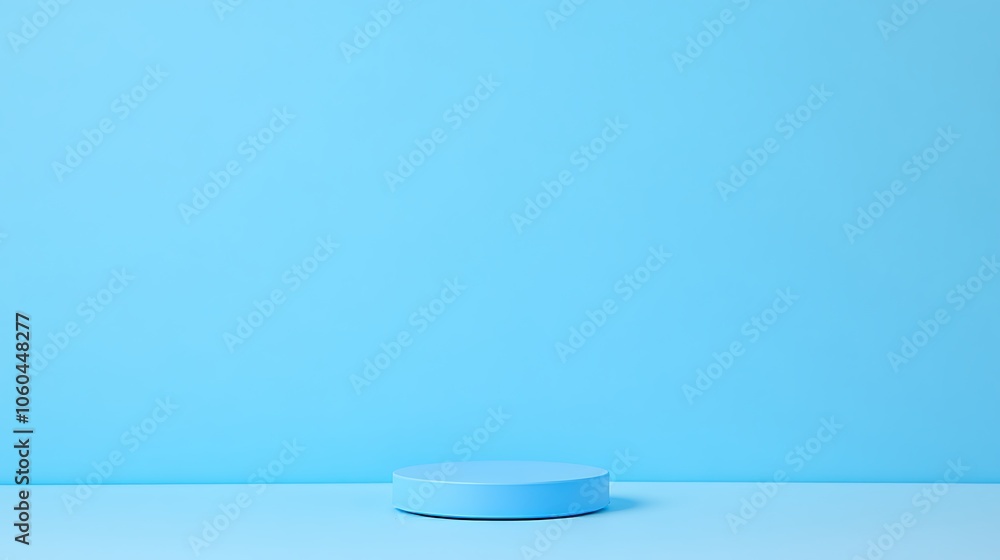 Aufkleber blue product display stand simple neutral background with free space for design