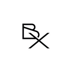 BX monogram logo design letter text name symbol monochrome logotype alphabet character simple logo
