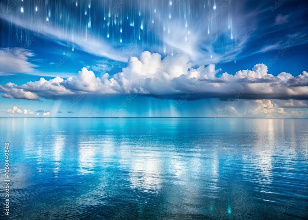 Poster captivating nautical drizzle with marine raindrop array pattern in panoramic photography for nature 