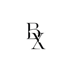 BX monogram logo design letter text name symbol monochrome logotype alphabet character simple logo