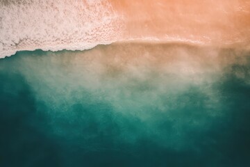 Fototapeta premium A serene sunset scene over the ocean on a cloudy day, perfect for travel or nature-themed projects. Beautiful simple AI generated image
