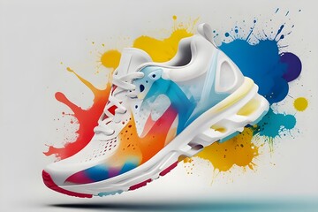 Sporty sneakers for sports activities. Fashionable sports accessory.