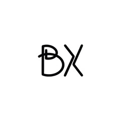 BX monogram logo design letter text name symbol monochrome logotype alphabet character simple logo