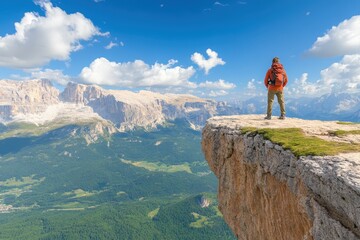 Naklejka premium Rocky trail pathway with natural landscape view of snowcapped mountain range with cloudy blue sky- Himalayas ridge, Nepal. Beautiful simple AI generated image