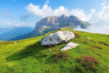 Timelapse - Everest mountain landscape at the Everest Base Camp trek in the Himalaya, Nepal. Himalaya landscape and mountain views.. Beautiful simple AI generated image