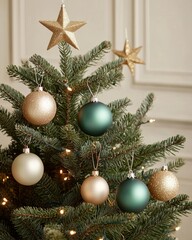 Obraz premium Elegant Christmas Tree Decorations in Soft Colors