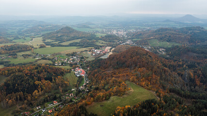 Obraz premium autumn in the mountains.Czech Republic, Prysk, Stredni vrch