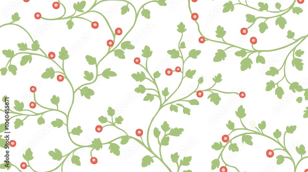 Poster seamless floral pattern with berries plain textured background for web design and copy