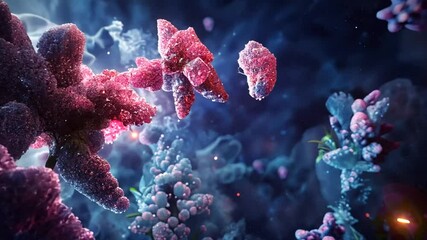 Colorful coral formations thrive in an underwater ecosystem, with intricate textures and hues illuminating the serene ocean depths, creating a lively marine habitat