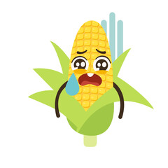 Cute Cartoon Corn Character Crying Illustration
