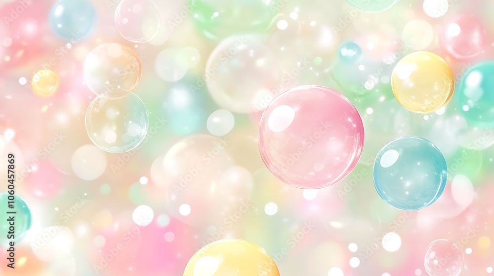 Poster pastel colored bubbles background plain textured background for web design and copy