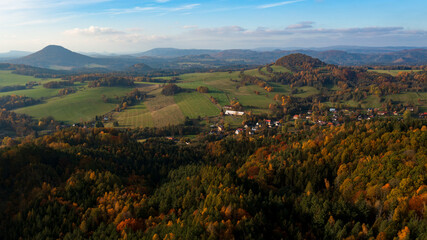 Obraz premium autumn in the mountains. Czech Republic, Ceska Kamenice, Jehla 