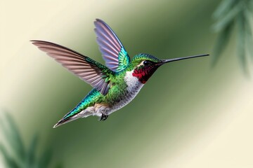 Fototapeta premium Hummingbird in photorealism style. Created with generative AI technology