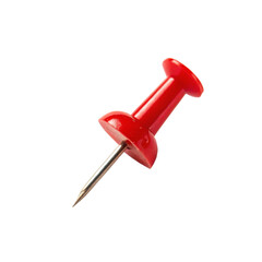Red Push Pin Isolated on Transparent Background