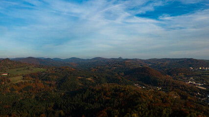 Fototapeta premium autumn in the mountains. Czech Republic, Ceska Kamenice, Jehla 