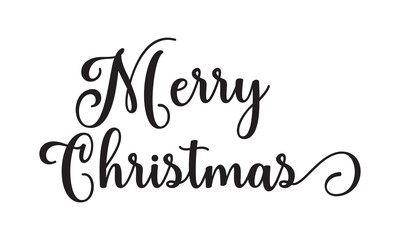 Merry Christmas hand lettering calligraphy isolated on white background. Vector illustration . EPS 10/AI