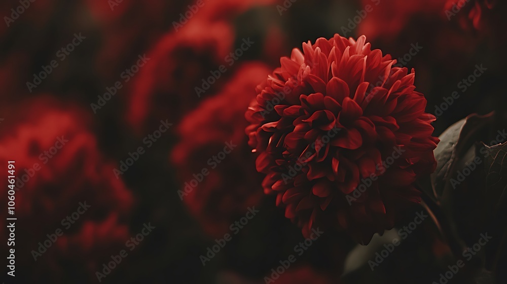 Poster close up of red flower abstract gradient background with copy space