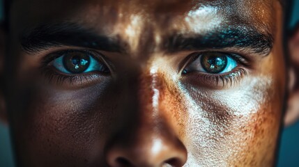 Naklejka premium A portrait of a professional athlete, with determination and focus visible in their eyes.