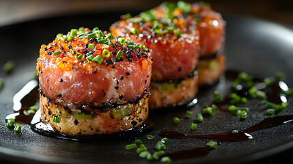 Exquisite Michelin 3-star Presentation of Truffle and Leek Cream Soup with Crispy Prosciutto and Garnished Chives