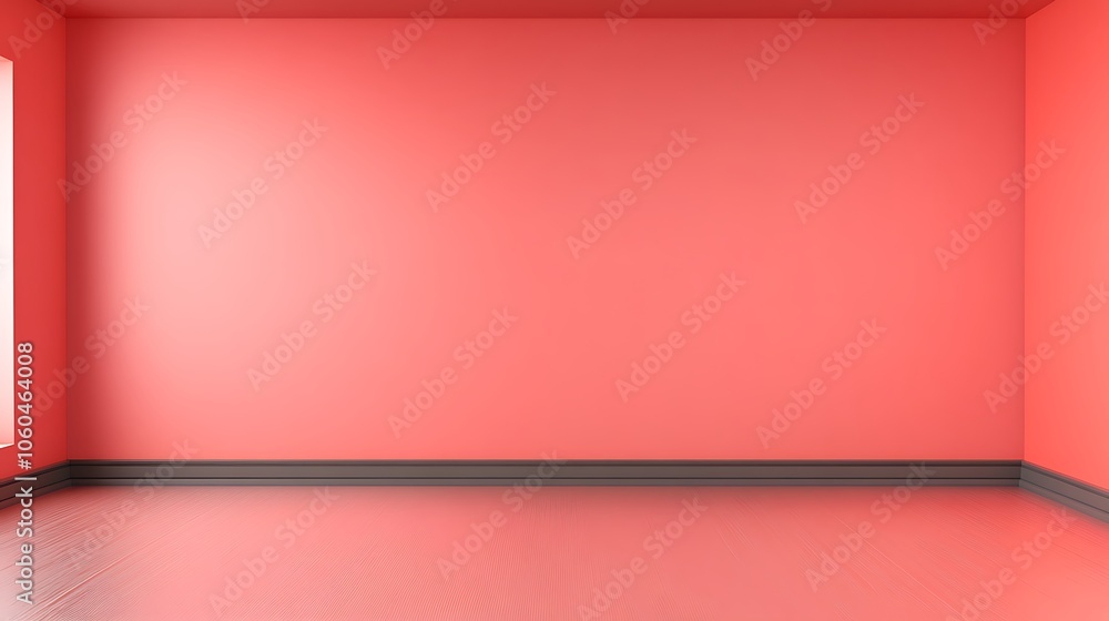 Poster empty pink room with baseboard blank background with copy space for design projects