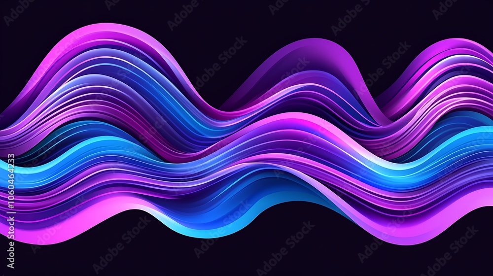 Poster abstract purple blue waves background subtle blur background with space for custom text