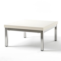 Modern White Coffee Table with Chrome Legs