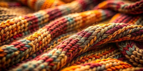 Close-Up of Luxurious Knitted Fabric Texture - Cozy Wool and Warmth - Ideal for Fashion, Home Decor, and Textile Design Inspiration