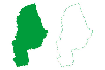 Lencois municipality (Bahia state, Municipalities of Brazil, Federative Republic of Brazil) map vector illustration, scribble sketch Lencois map