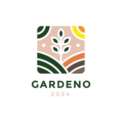 gardening agriculture colorful logo design vector