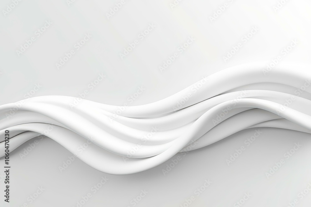 Poster abstract white waves on minimalist background for modern design concepts.