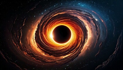 Black hole hyperrealistic style illustration