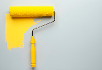 Dirty paint brush isolated on white background