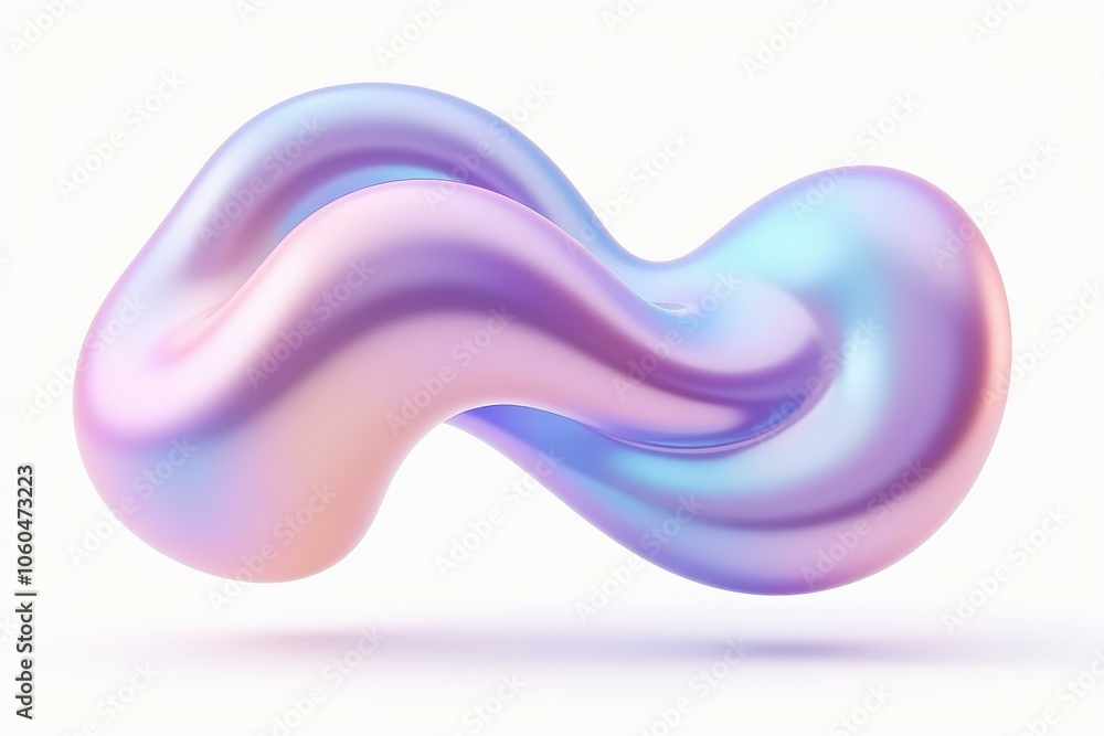 Aufkleber abstract colorful fluid shape with metallic hues for creative design and background use.