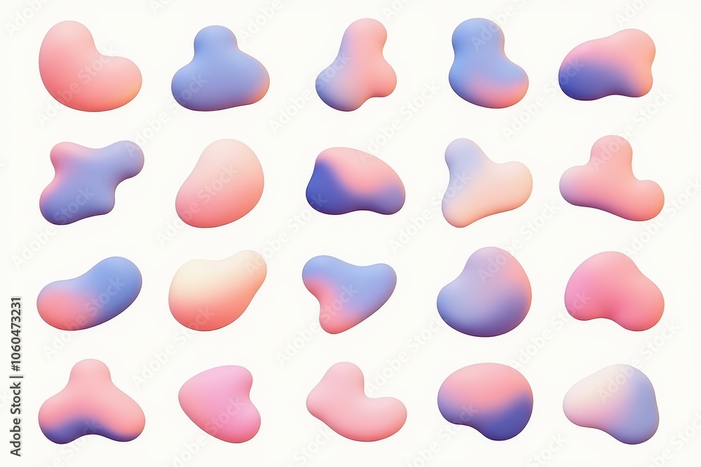 Poster abstract fluid gradient shapes for modern art and design projects.