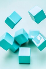 Blue Cubes Abstract Background Abstract Gradient Background with Copy Space