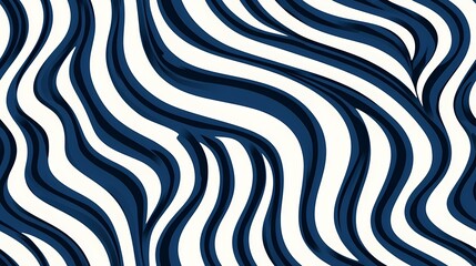 Obraz premium The image is a close-up of a blue and white striped pattern. The stripes are wavy and create a sense of movement. The colors are bold and vibrant, making it a striking abstract design.