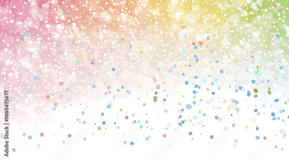 Aufkleber abstract background with rainbow confetti smooth blue background with copy space for advertisements