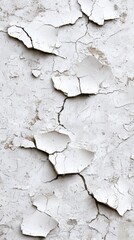 Cracked White Wall with Flaking Paint Texture
