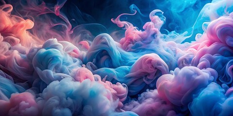 Obraz premium A Symphony of Colors Abstract Swirls of Pink and Blue Ink Dancing in a Dreamlike Liquid Realm