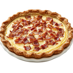 Savory bacon quiche with a golden crust baked to perfection for a delightful brunch experience