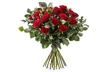 Obraz premium The image depicts a beautiful bouquet of red roses, symbolizing love and passion