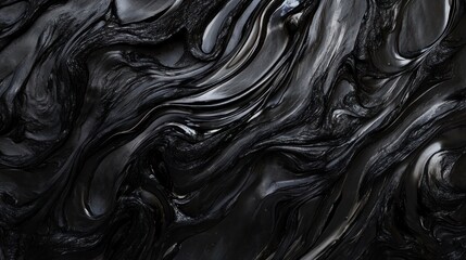 Obraz premium a black lava stone texture, featuring a smooth, glossy finish that reflects light in unique ways.