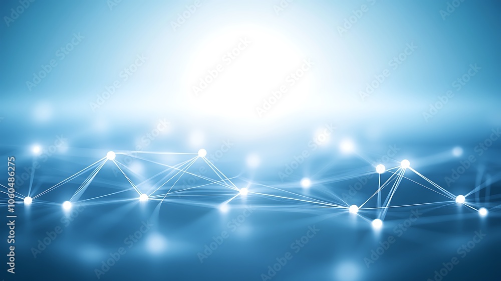 Poster abstract blue network background minimalist white background with space for text