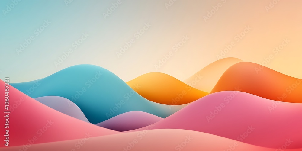 Poster abstract colorful hills background subtle blur background with space for custom text