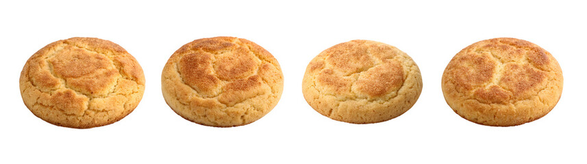 Snickerdoodle Cookie Isolated on Transparent or White Background