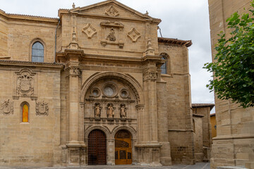 Cathedral of the Saviour in Santo Domingo de la Calzada, La Rioja, Spain. It houses a henhouse with a rooster and a hen.