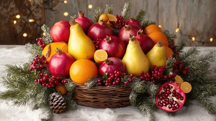 Colorful Fruit Arrangement in Festive Setting