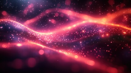 Obraz premium An enchanting digital illustration of waves under a starry sky evoking a sense of wonder and magic with its vivid colors and sparkles